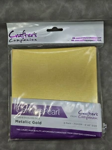 Centura Pearl Card & Envelope 8PK - 6x6 - Metallic Gold by Crafter's Companion - Picture 1 of 2