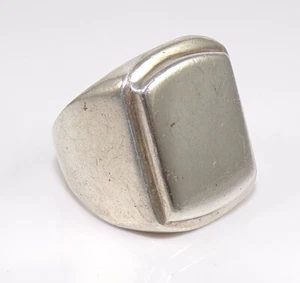 Anillo meñique de plata esterlina sin monograma para hombre talla 7 circonita - Imagen 1 de 6