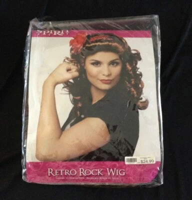 Peluca Rockabilly Retro Spirit Red Curls Mediana Halloween Nueva Foto 1 de 4