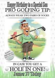 Personalised birthday card  son grandson  Nephew brother Husband Golf Humerous