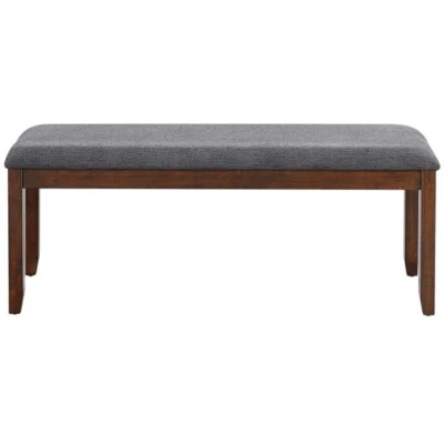 Bedroom Entryway Living Room Upholstered Dining Bench Footstool With Wood Legs - Image 1 of 4