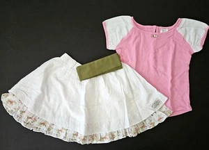 Well Dressed Wolf 8 Flutter Top Linen Skirt Sash Set LA1-A65 - Picture 1 of 3
