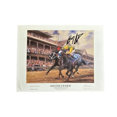 Foto postal firmada por Gary Stevens 5x6 jockey ganador en 3 caballos Derby KY Foto 1 de 2