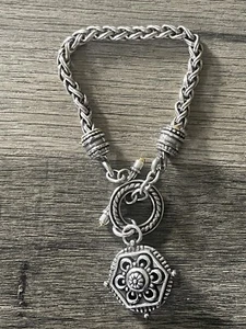 Brighton Armband silberfarben doppelseitig Charm Hänger Anhänger 7" Western Boho - Bild 1 von 2
