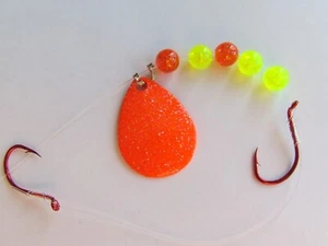 5 Spinner Rigs Crawler Harness Size 3 Colorado Blades 2 Hook Orange Crystal - Picture 1 of 1