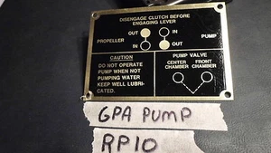 Jeep Willys MB GPW GPA pump operation Data plate (P16) - Bild 1 von 1