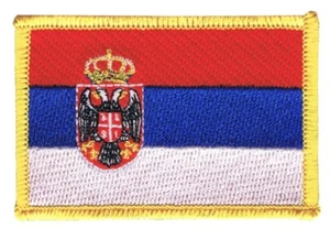 Serbien mit Wappen Aufnäher Flaggen Fahnen Patch Aufbügler 8x6cm - Bild 1 von 1