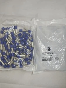 *2 Bags of 100* American Electrical Ferrule Connector DIN 6 AWG Blue 11181160 - Picture 1 of 1