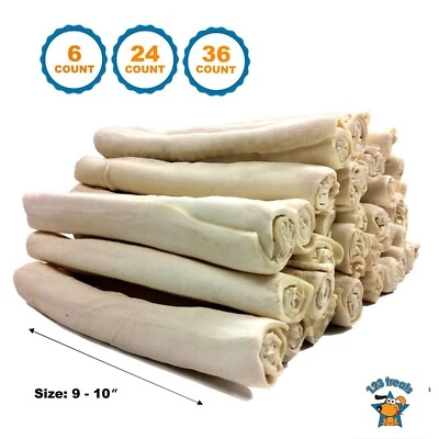 Rawhide Retriever Roll 9-10" -100% Natural Beef-Hide Rolls for dogs - 123 Treats - Image 1 of 4