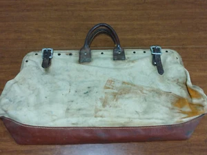 Vintage Linemans genietete Kohle Tasche strapazierfähiges Canvas USA - Bild 1 von 23