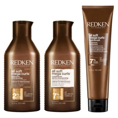 Redken All Soft Mega Curls Shampoo 300ml+ Conditioner 300ml+ Hydramelt 150ml Set