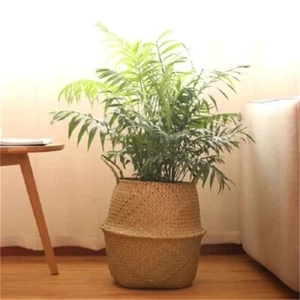 1 PC Foldable Storage Rattan Laundry Baskets Brown | Flower Pot. - Picture 1 of 1