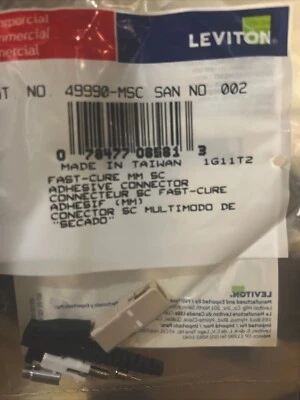 (10-Pack) Leviton 49990-MSC Fast-Cure SC Fiber Optic Connector OM1/2 900µm 3mm - Image 1 of 2