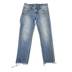Kut From Kloth Womens 2 Straight Cropped Jeans Light Wash Raw Hem Capsule Comfy - Picture 1 of 5