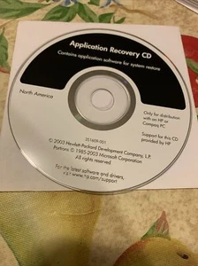 2003 HP Application Recovery CD - Zdjęcie 1 z 2