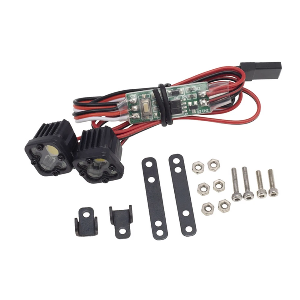 LED Square Light w/ Mounting Bracket Kit for 1/10 t4 SCX10 90046 RC Crawler Cars - Image 1 of 4