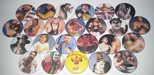 24 WWF 1990s W wrestling Button / Pin Badges 25mm/1 inch glossy High Quality - Picture 1 of 2