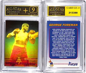 GEORGE FOREMAN 1991 KAYO Boxing Gold Hologram Card Graded ASG 9 NM #AZ - Picture 1 of 1
