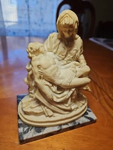 Vintage Statue "Pieta" A. Santini Michelangelo Skulptur 6,75" hoch Harz Marmor - Bild 1 von 24