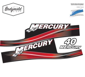 Mercury 2017 outboard decals 2 stroke 40hp red set - Picture 1 of 1