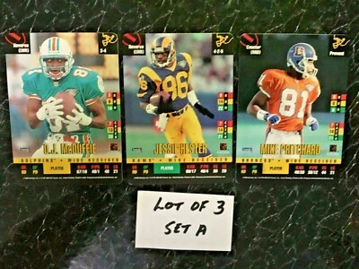 1995 Donruss Red Zone  Football  WIDE RECEIVER  Lot of 3  SET A - Image 1 of 2