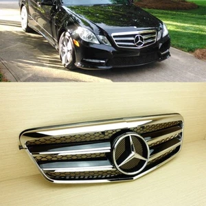 Rejilla delantera estrella cromada ABS A Look negra brillante apta para Benz Clase E W212 2010-2013 - Imagen 1 de 6