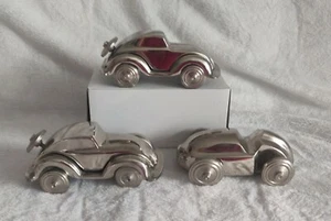 3 Aluminiumguss Rennwagen Roadster Auto KFZ Briefbeschwerer Schreibtisch Regal Deko Kunst - Bild 1 von 12