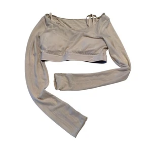 ALO Yoga Airlift Macadamia Long Sleeve Ballet Dream Bra Women's - Picture 1 of 5
