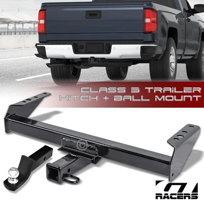 Enganche de remolque negro para 75-07 GMC serie C/F-Super Duty clase 3 + kit de montaje en bola de 2" Foto 1 de 4