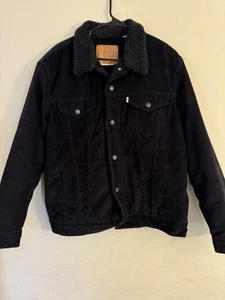 Giacca camionista Levi's velluto a coste sherpa foderata uomo Xtra Large nera Big E Premium - Foto 1 di 16
