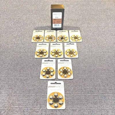 Power One цинковый воздушный слуховой аппарат аккумулятор размер 312 коробка 60 1,4 В - новый - Изображение 1 из 4