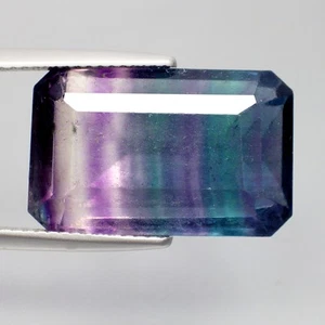 25.04 Ct Bi-Color Flourite Fantastic (19 x 12) 100% Natural Octagon Cut Gemstone - Foto 1 di 7