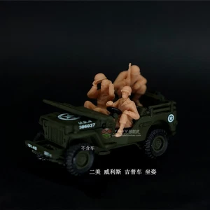 3D Printing 1/72 World War II Willis Jeep sitting position 3 Person Unpainted - Picture 1 of 2