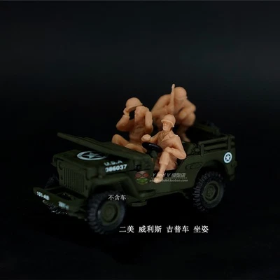3D Printing 1/72 World War II Willis Jeep sitting position 3 Person Unpainted - Image 1 of 2