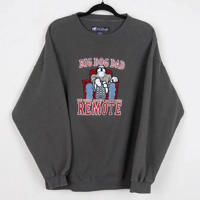 Vintage 90s Funny Big Dogs 1983 Big Dog Dad Remote Crew Neck Sweatshirt Medium - Image 1 of 4