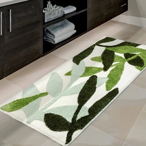 Blatt Badläufer Vorleger Lang Badvorleger Grün Extra Groß Badläufer Vorleger Fo... - Bild 1 von 8
