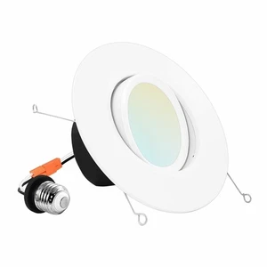Luxrite 5/6 Inch Gimbal LED Recessed Lighting Can Lights 5 CCT Dimmable - Picture 1 of 7