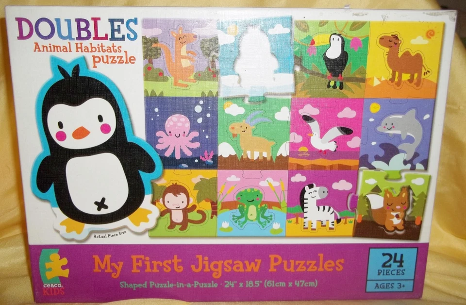 Doubles Animal Habitat Jigsaw Puzzle, Learning  Opportunities Age 3+ - Image 1 of 1