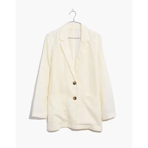 MADEWELL Linen Dorset Blazer in Lighthouse Slightly Oversized Womens M - Picture 1 of 7