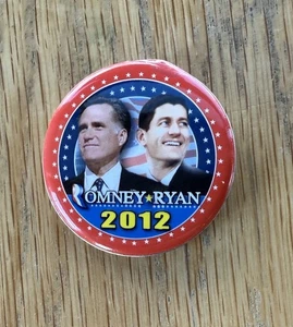 Mitt Romney Paul Ryan Jugate- 2012 GOP Campaign Pin Button - 1.75 Inches - Picture 1 of 2