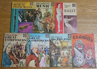 7 Ladybird Books Ballet, Music, Instruments, Composers Theatre Clowns Series 662 - Image 1 of 4