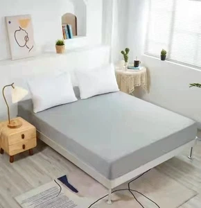 Fitted Sheet-Deep Pockets-Soft Microfiber-Easy Care-Shrinkage Queen Light Grey - Picture 1 of 6