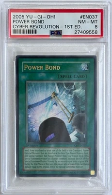 Yu-Gi-Oh! 1ST ED PSA 8 NM-MT 'Power Bond' CRV-EN037 ~ULTRA RARE~CYBER REVOLUTION - Image 1 of 3