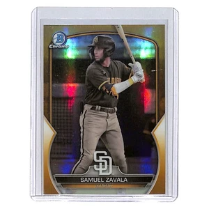 2023 Bowman Chrome Samuel Zavala Gold Refractor SP /50 San Diego Padres - Picture 1 of 2