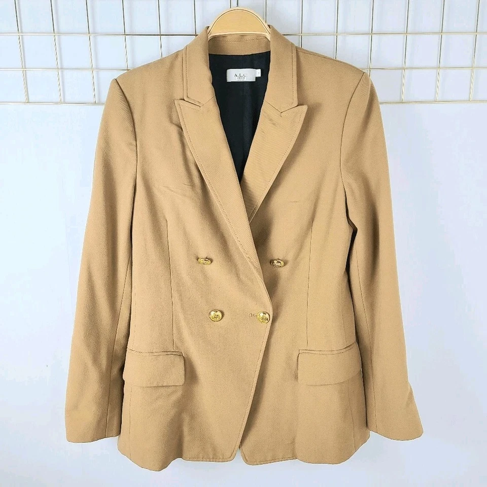 A.L.C. Womens Blazer 10 Sedgewick Camel Tan Double Breasted- Read - Image 1 of 4
