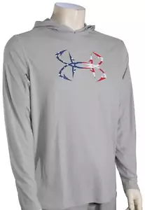 Under Armour Iso-Chill Freedom Hook Hoody - Mod Grey / White - New - Picture 1 of 1