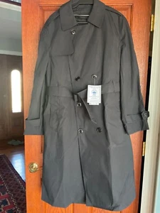 NWT Defender Collection Mens Navy Blue Double Breasted Trench Coat Size 40R - Picture 1 of 5