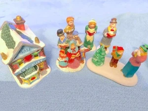 Nachlass Vintage 90er LeMax XMAS HOLIDAY VILLAGE Keramik MINI FIGUREN Karolinger Spieluhr - Bild 1 von 10