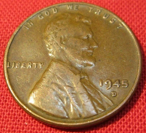 1945 D Lincoln Wheat Cent - G Good to VF Very Fine Cover