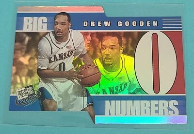 Tarjeta de baloncesto 2002 Press Pass Big Numbers #BN11 Drew Gooden Kansas Jayhawks Q6 Foto 1 de 2